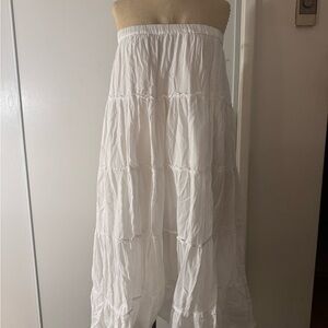 White Tiered Maxi Skirt